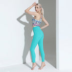 2023 New Spring and Summer Strap Printed Yoga Clothes Two-Piece Set Women's Professional Fitness Suit TZ-221108