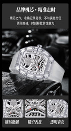 KIMSDUN New Transparent Richard Skull Hollow Automatic Mechanical Watch Men's Watch Fashion Miller K-2016A