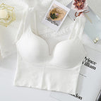 Plus size No rim 3D gathering bra running support breathable sports underwear women vest large size Bra