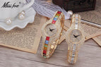 Diamond-encrusted colored diamonds fashion watch European-style high-end watch women's V196