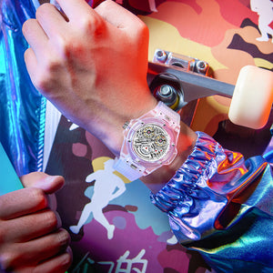 ONOLA ON3835 2023 New men watch Double Flying Wheel Automatic Mechanical Watch Men's Silicone Band Waterproof men Watch