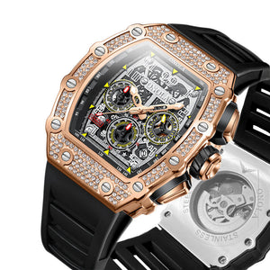 ONOLA ON6826D Watch for men Full Diamond Fashion New Multi-Functional Mechanical Watch Men's Tape Live Watch