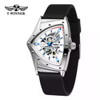 New Winner European American Style Men's Fashion Casual Hollow Triangle Automatic Mechanical men Watch SLZg121