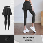 Yoga pants Color Matching Fitness Exercise Running Dance sports leggings High Waist Hip Lift Tight Anti-Exposure Thigh-Length skirt pants Yoga Pants JYMk033