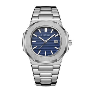 PINTIME 1520Full Steel Mens Watches Top Brand Luxury Gold Casual Quartz Male Wristwatch Waterproof Military Watch Men Calendar Clock