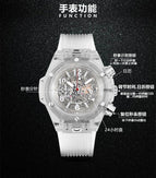 KIMSDUN Silicone strap Fashion Simple Transparent Multifunctional Waterproof Couple Watch Student Quartz Watch K-719D