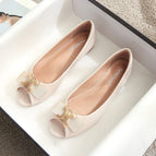 Classic fishmouth women's shoes 2022 new soft leather shallow flat shoes women's antiskid pregnant women plus size boat shoes