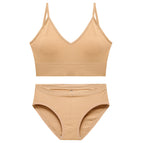 Women's plus size underwear no ring sexy small chest gathering beautiful back vest Panties and bra set A1607