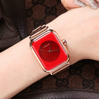 Fashion GUOU 8162 Steel No Fade Hardlex Rectangle Quartz Wristwatches Luxury Watch Women's Watches Rose Gold Ladies Watch Clock