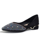 Women's single shoes summer 2022 rhinestone pointed toe thick heel high-heeled shoes women's French plus size women's shoes 33-43 M7