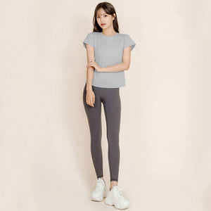 New sports Yoga suit women's summer thin outdoor sports running fitness suit running two-piece set QD22+QD35