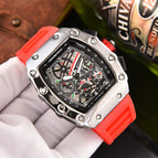 New men's Square Watch Elements Business Men's Six-Pin Running Seconds Multi-Function Calendar Watch 8087H