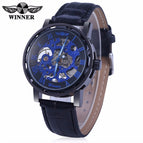 Winner Men's Fashion Roman Numerals Hollow Retro Belt manual mechanical men causal Watch SLZ37