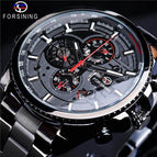 Forsining Men's Automatic Mechanical Steel Belt Watch Luxury Top Brand Men Watches Male Luminous Wristwatch Waterproof Clock for Men