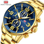 MINI FOCUS Watches Mens 2020 Top Brand Luxury Gold Watch Calendar Waterproof Chronograph Multi Function Business Horloges Mannen