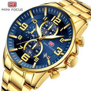 MINI FOCUS Watches Mens 2020 Top Brand Luxury Gold Watch Calendar Waterproof Chronograph Multi Function Business Horloges Mannen