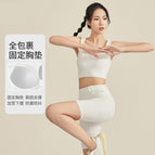 Women yoga Fitness Suit 2023 Summer New Arrival Cycling Sports Pant Belt Chest Pad Yoga Vest up and down two-Piece Set sports running yoga set ENY203