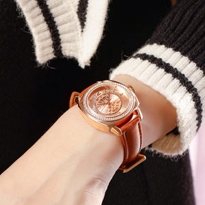 Guou watch women's square style 2022 new temperament Rhinestone light luxury style wristwatch women's Watch