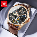 Olevs Men's Watch Starry Hollow Automatic Mechanical Watch Men's Watch Men's Watch