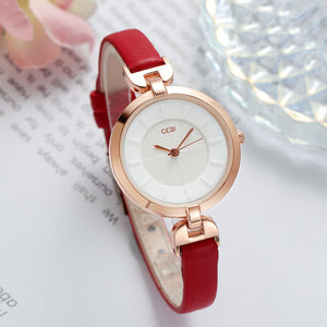 GEDI new fashion waterproof women's watch fashion retro large dial thin strap leisure women watch 14021