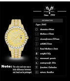 Missfox 2643 new trend fashion waterproof hip hop full Diamond Men's Watch Bracelet popular