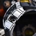 2023 Watch for men New Diamond Quartz Watch Barrel-Shaped European Style Hollow Ghost Head Quartz Watch 9791