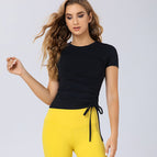 2021 summer new yoga shirt quick-drying sports women's round neck fitness training running yoga short-sleeved T shirt 8232