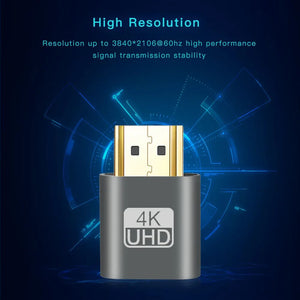 4K VGA Virtual Displayeat Dummy Plug Display Emulator Connector VGA Virtual Emulator Adapter HDMI-compatible DDC Edid For Video