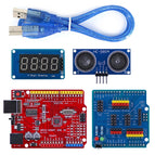4WD Smart Car Kit RF 433 MHz JoyStick Remote Control Long Range Wireless Rubber Wheel Gear Motor Tutorial Compatible for Arduino
