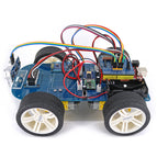 4WD Smart Car Kit Serial Bluetooth-compatible Control Rubber Wheel Gear Motor with Tutorial Compatible for Arduino