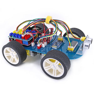 4WD Smart Robot Car Kit Easy-plug Colorful XH2.54mm Socket Serial Bluetooth-compatible Control Gear Motor Compatible for Arduino