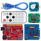 4WD Smart Robot Car Kit Wireless IR Remote Control with Buzzer Module Rubber Wheel Gear Motor / Tutorial Compatible for Arduino
