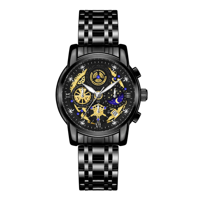 WWOOR 8864-2 Hollow Sheet Trendy Business Men's Watch Waterproof Fashion Quartz Men's Watch 8864-2