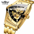 New Winner European American Style Men's Fashion Casual Hollow Triangle Automatic Mechanical men business Watch SLZg120