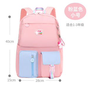 New schoolbags 6-12 ages lightweight and leisure children's shoulder bags lovely ladies contrasting color student bags 2251