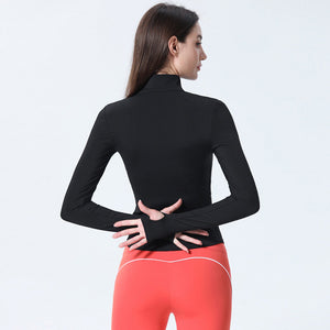 2021 autumn new tight-fitting sports jacket quick-drying slimming fitness Top running suit yoga jacket sports outer 8246