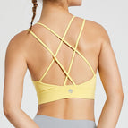 Women Yoga sports Bra Summer New Lulu Thin Cross Straps Cloud Sense Sports Vest Sexy Beauty Back Bra top