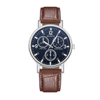 2022 New Arrival Belt Quartz Watch Men's Watch Fake Three Eye Gift Watch Casual Men's Watch Leather Watch