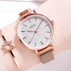 GEDI 12000 Starry Sky Women Fashion Casual Watch Elegant Luxury Stainless Steel Magnetic Strap Waterproof Ladies Diamond Rhinestone Analog Quartz Wristwatch