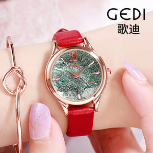 GEDI hot new simple scale women's watch Korean college style literary fashion trend women's leisure watch 13024