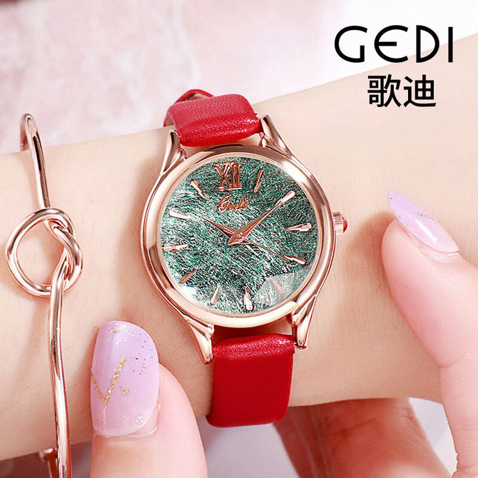 GEDI hot new simple scale women's watch Korean college style literary fashion trend women's leisure watch 13024