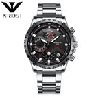NIBOSI 2322 Men's Watches Top Brand Luxury Fashion Watch Men Sport Quartz Clock Full Steel Business Waterproof Watch