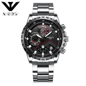 NIBOSI 2322 Men's Watches Top Brand Luxury Fashion Watch Men Sport Quartz Clock Full Steel Business Waterproof Watch