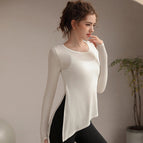 Running blouse fitness clothing suit sports top 2022 new yoga clothing women's loose and thin long sleeves 210