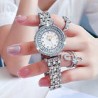 Scottie fashion diamond face temperament diamond watch ladies personality watch women's leather strap 9200