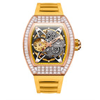 ONOLA ON3838F 2023 Fashion Square Diamond New Hollow Automatic Mechanical Watch Men's Silicone strap Waterproof watch
