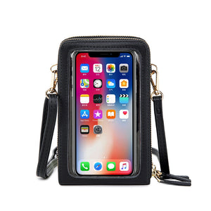 Touch screen messenger mobile phone bag female 2022 new trendy multi-functional fashion simple shoulder small bag mini mobile phone bag SJ617
