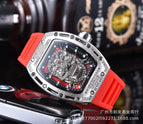 Men's watch New Diamond-Embedded Watch Skull Men's Fashion Barrel-Shaped Hollow Silicone Wrist Watch