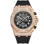 KIMSDUN Gypsophila watch men's diamond multi-function three-eye chronograph waterproof quartz watch men's watch K-1225B