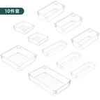 10 Pcs Drawer Organizers 5-Size Makeup Desk Drawer Organizer Plastic Bathroom Storage Bins Versatile Trays Vanity Dividers Container for Bedroom Dresser Kitchen Office